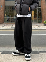  Basic pintuck wide sweatpants