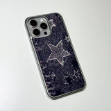 フェイドデニムスターダストスマホケース ブラウン (SV_MagSafeGlass)