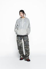 25SS DAMAGE WASHED WIDE CARGO PANTS CAMO