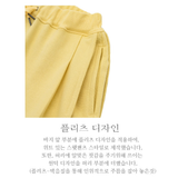 バミューダプリーツワイドスウェットショーツ_BUTTER YELLOW