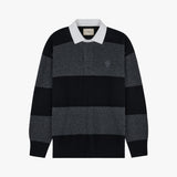 Stranger Classic Fit Striped Polo Knit (Charcoal)