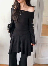 Romantic Warm Off Shoulder Raglan T-Shirt (4color)
