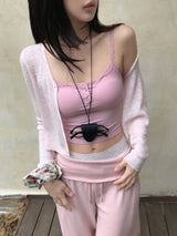 Lumire Sheer Summer Ribbed Knit Cardigan