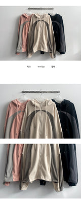 Tucson Coloring High-Neck Fleece Hooded Zip-Up