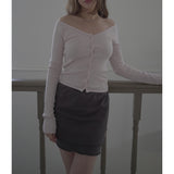OVERLOCK MINI SKIRT-DARK GRAY