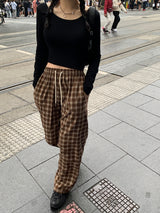 [MADE] Vino Checkered Banded Waist Pants