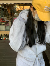 [MADE] Stern hip crop two-way hood zip-up -basic