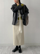 [unisex] Crack Single Leather Over Fit Jacket