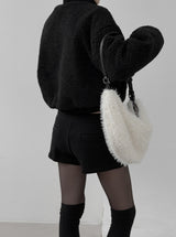 Bshawl Belt Strap Fur Shoulder Bag