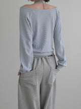 Blend Waffle Layered Halter Sweatshirt