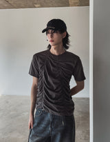 [LAN ARCHIVE]フロントシャーリングショートスリーブTシャツ