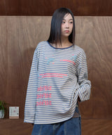 ストライプ ドルフィン ロングスリーブ Tシャツ