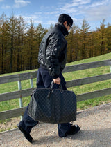 Black leather shirring padding