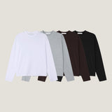 mercerized cropped long-sleeve T-shirt (4colors)