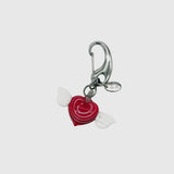 Red angel heart keyring