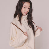SEMI ZIP-UP SWEAT SHIRT (CREAM)