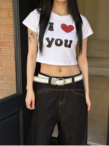 [Unisex] ステッチブーツカットデニムパンツ