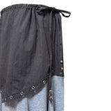 (2color) Eyelet Two-Tone Layered Flare Long Skirt