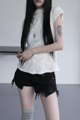 pleated turtleneck T (2color)