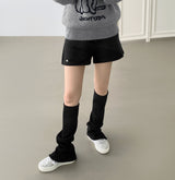 pendant wool knit shorts