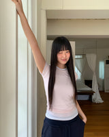 チートンスリムフィットラウンドシースルーTシャツ