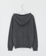 Kidu Color Matching Frill Hood Knit