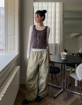 Titi wrinkle シースルー レイヤードロングスリーブ