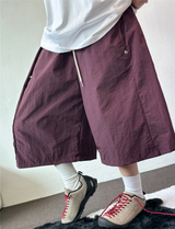 HIGH QUALITY💜SNAP NYLON BERMUDA PANTS 💚🤍🤎🖤6COLOR
