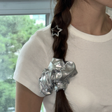 silver scrunchie & hair pin