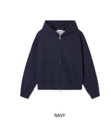 Tain Waffle Crop Hood Zip-Up