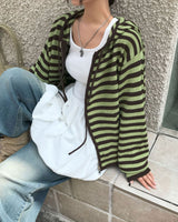 [MADE] Spell Food Border Knit Zip-Up