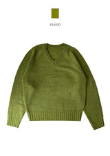 [UNISEX] オーバーフィットVネックヘラベーシックラグランニット (9 colors)
