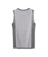 DOODLE TWO TONE KNIT VEST_WH