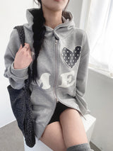 Love me!♥ フードジップアップ (2color)