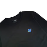ポイントスペースエンブロイダリー長袖Tシャツ(ブラック)