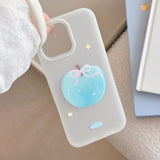 サマーブルーアップルムードストラップジェリー iPhone ケース