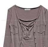 Ropi Pocket Cutting Sleeveless Cardigan Set