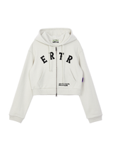 ERTRアップリケフーディスモールフィットジップアップ　オフホワイト