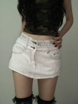Oriental pattern skirt pants