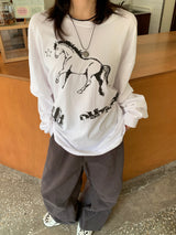Bronk Vintage Horse Layered Long Sleeve T-Shirt (4c)