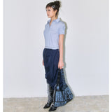 Star Stud Pocket Collar Tee [Gray Blue]