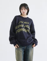 Lettering brush over knit
