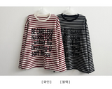 Rosé color Dangara color matching lettering loose fit long sleeve tee 