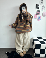 クリームテディシープファーロングパンツ🧸🤎🐑🖤3COLOR