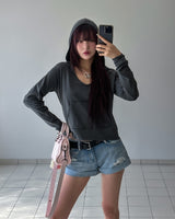 Pigment Dekki Pocket V-Neck Hoodie