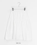 Kira Shirring Cut Nylon Midi Skirt