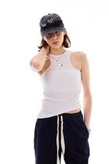 UNBALANCE SLEEVELESS TOP / WHITE