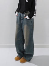 (UNISEX) ピンタックワイドデニムパンツ