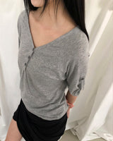 ケイティンロールアップ半袖Tシャツ