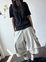 Pla West Fold Cargo Terry Bermuda Shorts 3color